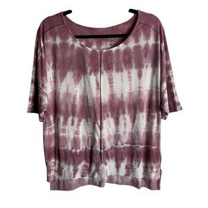 Green Tea Size Medium Pink White Tie Dye High Low Tee Soft Casual Oversized Boho